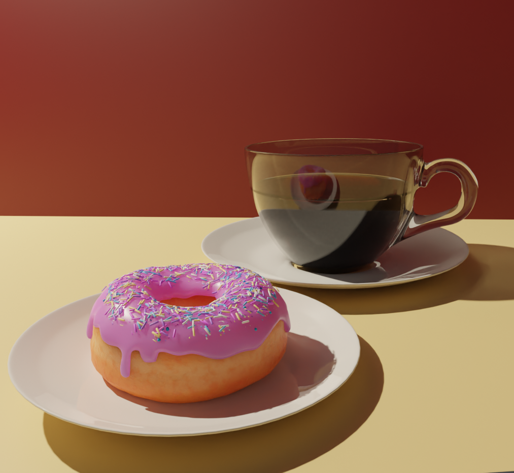 Donut and Coffee Blender Render, 3D Model, 2021